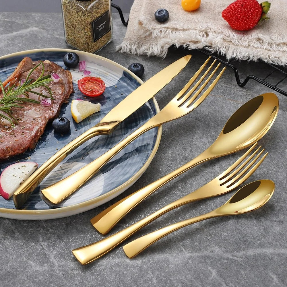 Stainless Steel Black Cutlery Set